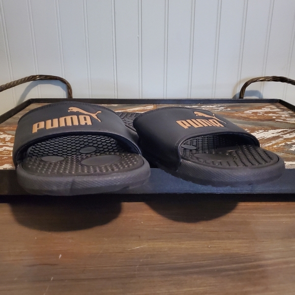 NWOT Puma Cushion Slides Black Rose Gold US 8 Men's 6 - Picture 4 of 6